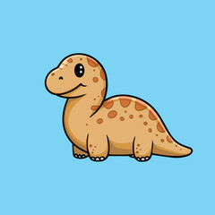 Cute Dinosaur (Blue Background)