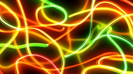 Naklejka premium Abstract Swirling Neon Light Trails Design