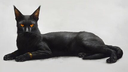 Majestic Black Cat Striking Golden Eyes Elegant Posture Intriguing Mystique Mysterious Charm Feline Graceful Beauty
