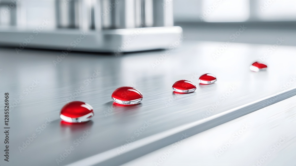 Aufkleber stunning macro photograph showcasing the rich red color and fluid dynamics of water droplets resting