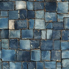 Pattern Seamless Texture for game, Beautiful blue stone wall with natural textures and earthy tones that creates a rustic and inviting atmosphere