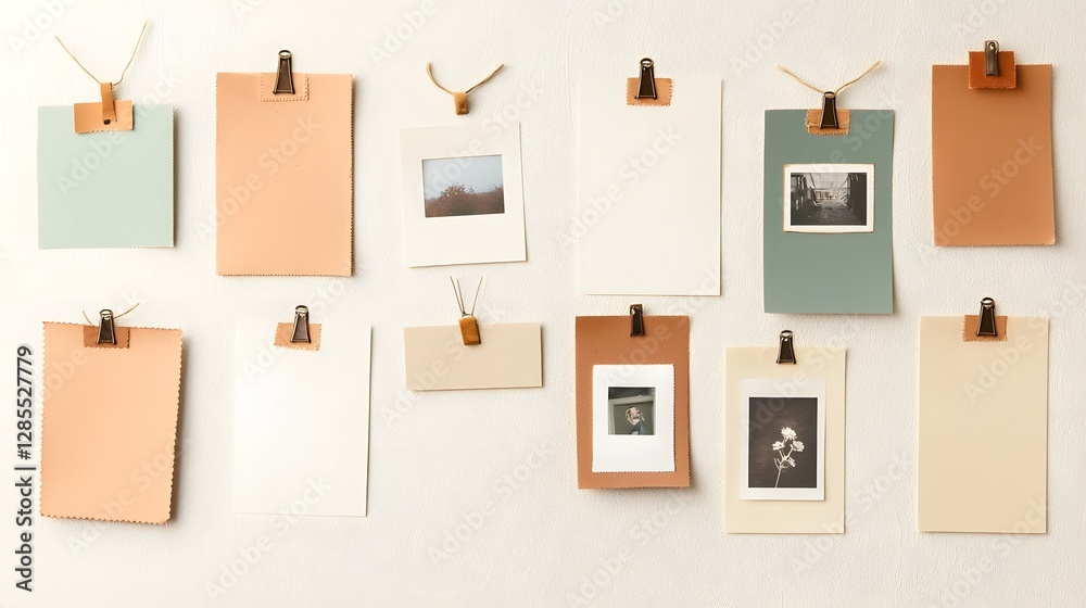 Aufkleber vintage photo frame collage with aged paper texture and soft coffee stain edges creating a nostalgic