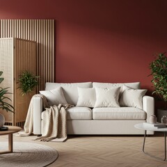 Bold Elegance: Modern Interior with a Red Accent Wall