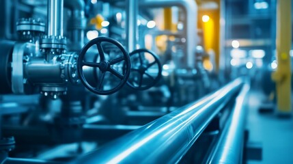 Fototapeta premium Metallic textures and smooth surfaces embody the essence of smart industry innovation. 