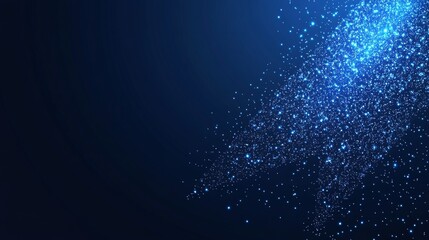 Abstract glowing blue arrow with lighting effects and a grid of lines on a blue background, representing a futuristic technology concept, highlighting high-tech advancements and digital innovation.
