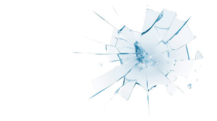 Shattered glass fragments on a dark background, an abstract composition of broken pieces