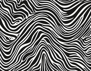Vector striped pattern. Black-white background. Stylized Zebra pattern, isolated vector illustration  background