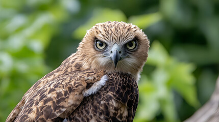Closeup Portrait of a Majestic Hawk in Natural Habitat : Generative AI