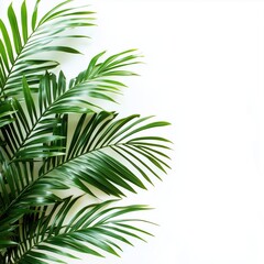 Fototapeta premium Green Palm leaves isolated on white background