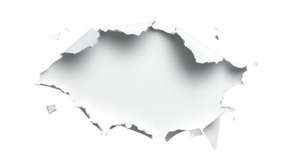 Obraz premium Torn paper with hole, a visual representation of loss, revelation and the unknown