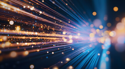 Obraz premium Abstract Futuristic Light Streaks and Glowing Particles Background for Digital Art : Generative AI