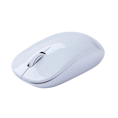 A Stylish Minimalist Wireless Mouse Isolated on Transparent Background