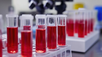 Lipid research in a modern biochemistry lab. Featuring lipid molecular breakdown and health focus