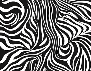 Vector striped pattern. Black-white background. Stylized Zebra pattern, isolated vector illustration  background