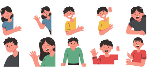 People Peeping Corners Illustration