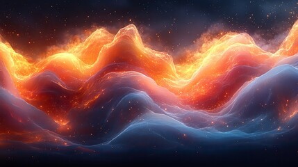 Dynamic waves of color and light create a mesmerizing and abstract digital landscape.