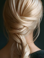 Naklejka premium Elegant Blonde Hair Tied in a Twisted Knot Hairstyle Portrait : Generative AI