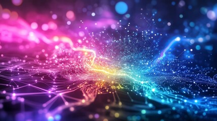 Obraz premium Quantum Computing Abstract Graph