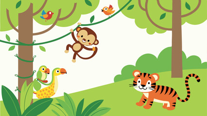 Fototapeta premium set of cartoon animals