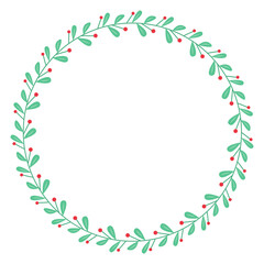 Fototapeta premium Christmas Leaft Ring Vector