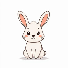Minimalist and stylized cartoon rabbit