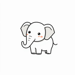 Fototapeta premium Minimalist and stylized cartoon elephant
