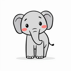 Fototapeta premium Minimalist and stylized cartoon elephant