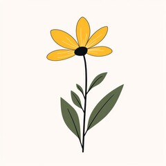 Fototapeta premium Simple yellow flower illustration
