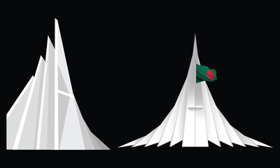 
Bangladesh National Martyrs' Monument set illustration