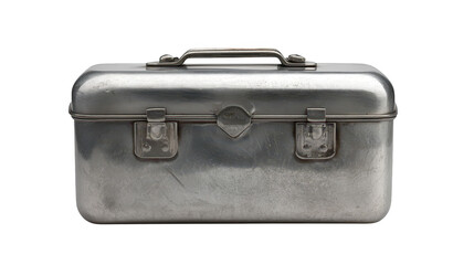 Fototapeta premium Durable silver metal storage box with handles for secure transport and organization
