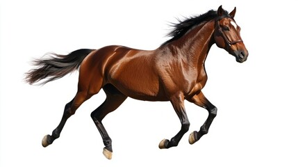 Obraz premium Bay horse in a clean, minimalist composition, symbolizing elegance and simplicity. 