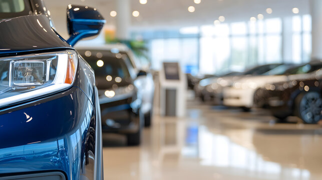 Modern automotive showroom with various cars on display : Generative AI