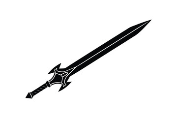 Silhouette art design of a futuristic energy sword.eps