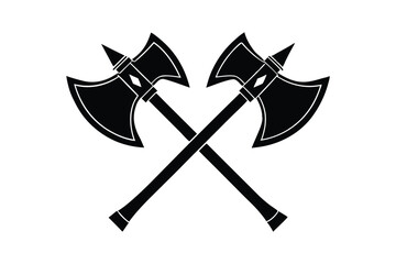 Silhouette art design of two crossed axes (1).eps