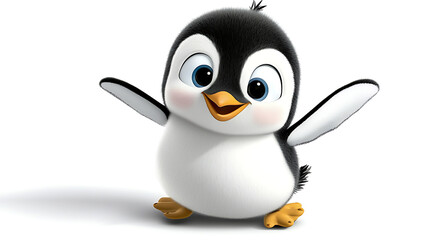 Obraz premium A cute penguin with a big smile on its face. generated using AI