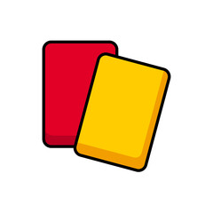 Soccer Cards Vector Icon - Adjustable Line Weight - Referee, decision, rule, game, sport, soccer, red card, yellow card, penalty, foul, warning, match, play icons
