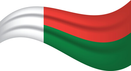 Madagascar wavy flag, waving flag vector illustration