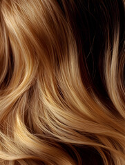 Fototapeta premium Golden Blonde Hair Texture Closeup with Luxurious Shiny Waves : Generative AI