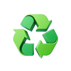 Obraz premium Green Recycle Symbol isolated on transparent background