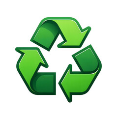 Obraz premium Green Recycle Symbol isolated on transparent background