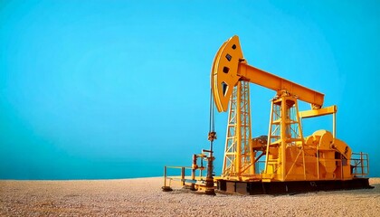 an industrial oil pump jack working tirelessly in the desert landscape