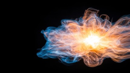Vibrant and Explosive Cosmic Energy Burst with Intense Fiery Motion and Brilliant Luminous Glow