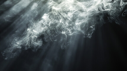 a black background with white smoke coming from it
