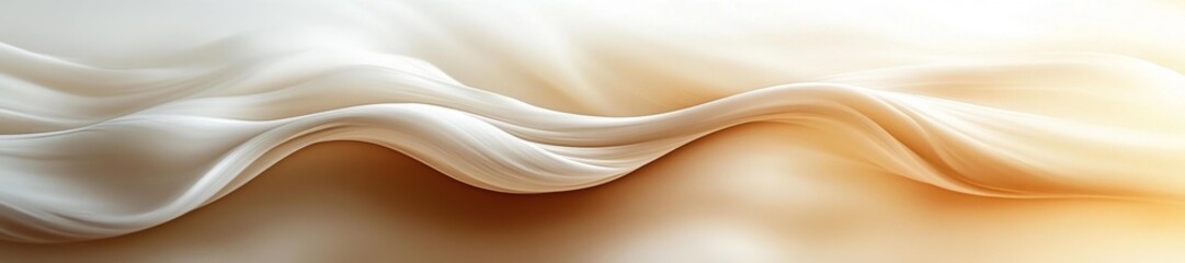Fototapeta premium Smooth Silky Fabric Waves in Soft White Tones with Light Gradients. Generative AI