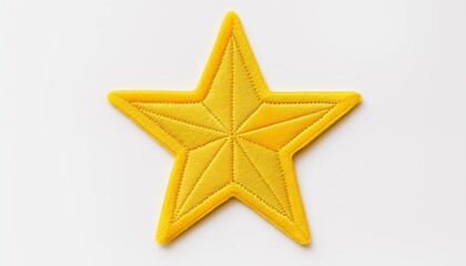 golden star patch on white background