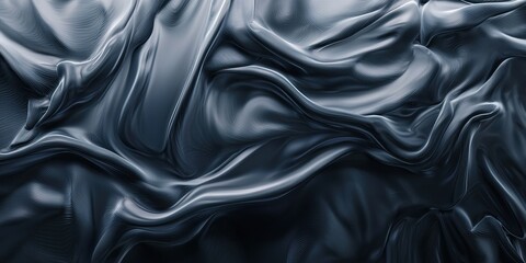 Fototapeta premium Abstract background with a flowing silk texture, in dark gray and silver colors