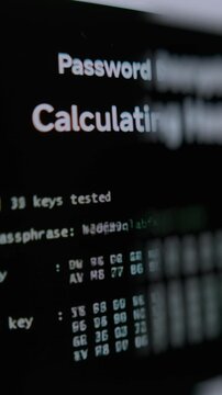 Password decrypt process, hacking concept