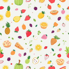 a variety of furniture items, including tables, lamps, and chairs, arranged in a repeating design against a light blue background.