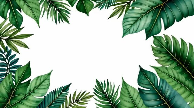 A green leafy background with a white background. The background is filled with green leaves. The leaves are of different sizes and shapes
