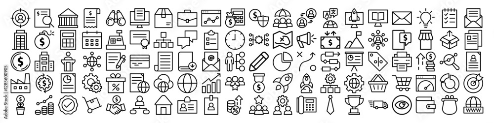 Aufkleber simple set business icon template editable. finance pack symbol vector sign isolated on white backgr